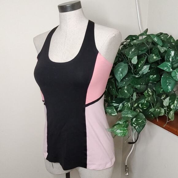 Lululemon Cool Racerback *Surf Bonded Black / Pop Orange / Bleached Coral Size 8 - Picture 2 of 7